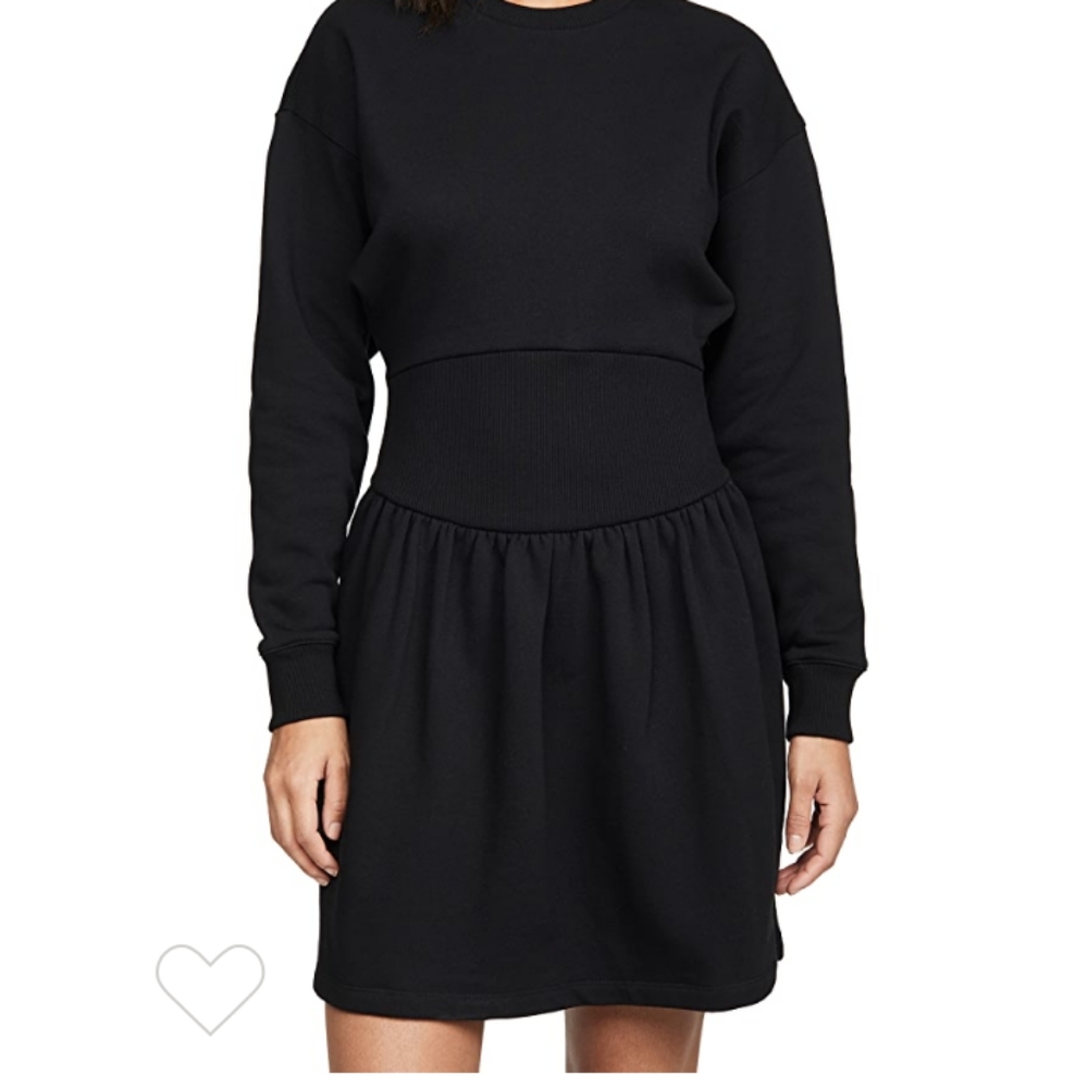New Opening Ceremony Black Mini Rib Fleece Dress 0